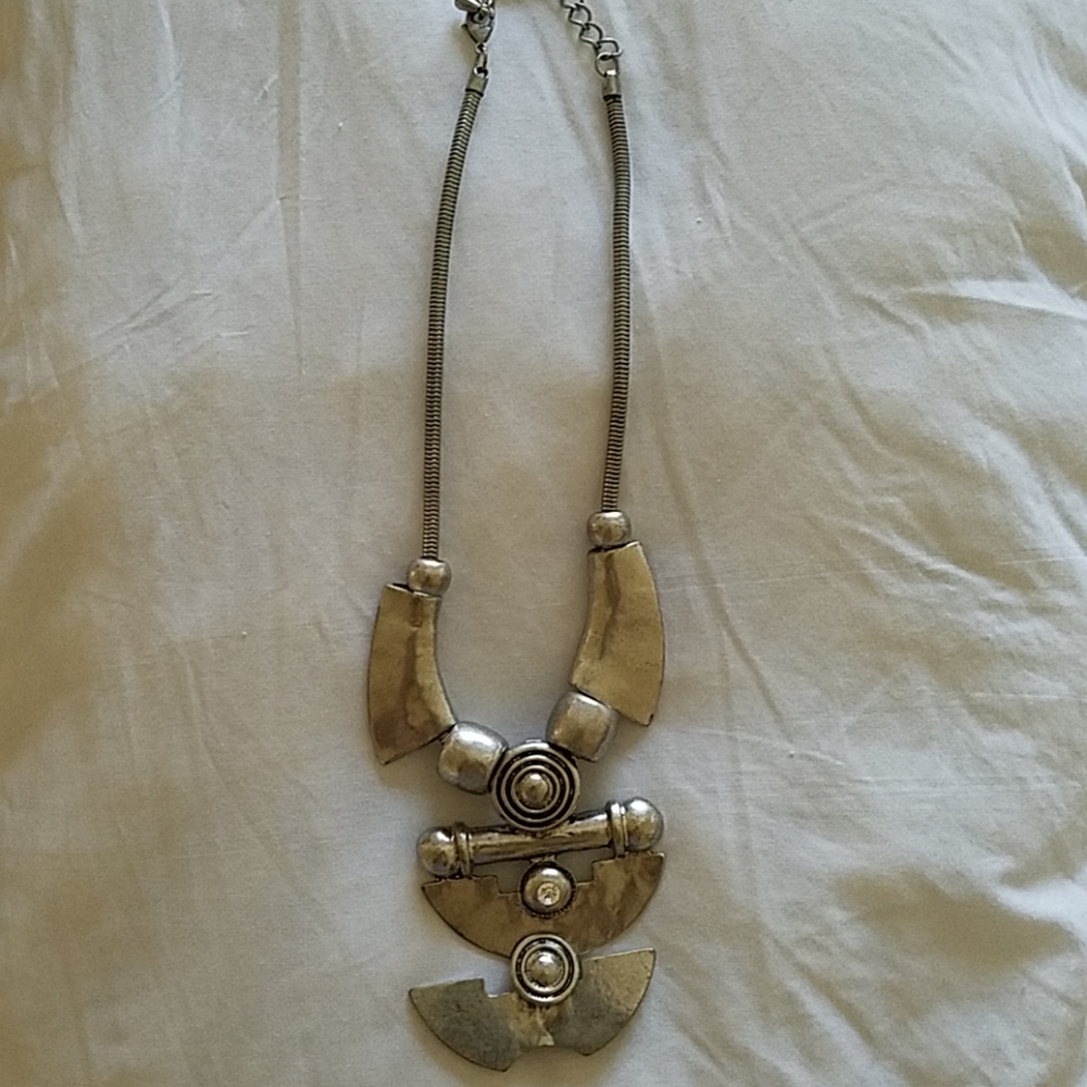 Silver Toned Statement Necklace
